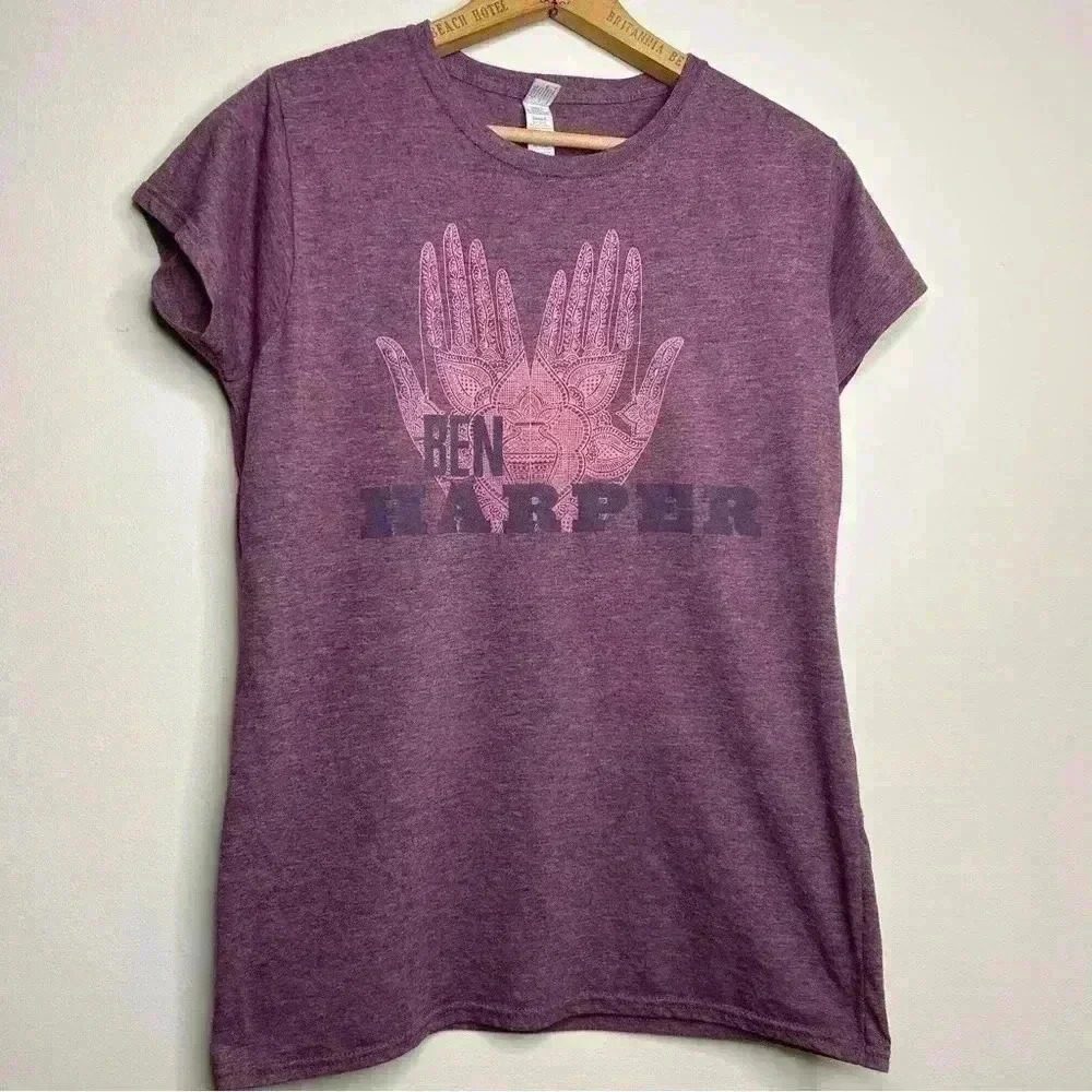 RARE Ben Harper T shirt Magenta Band T Shirt